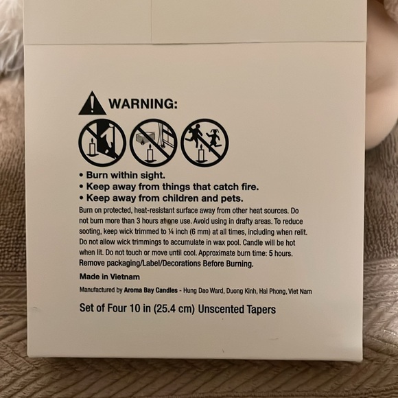 Blue marble looking 10” tapered unscented candles four candles in the set - Picture 4 of 4